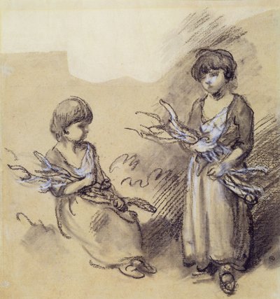 Studio di ragazze che trasportano fascine da Thomas Gainsborough